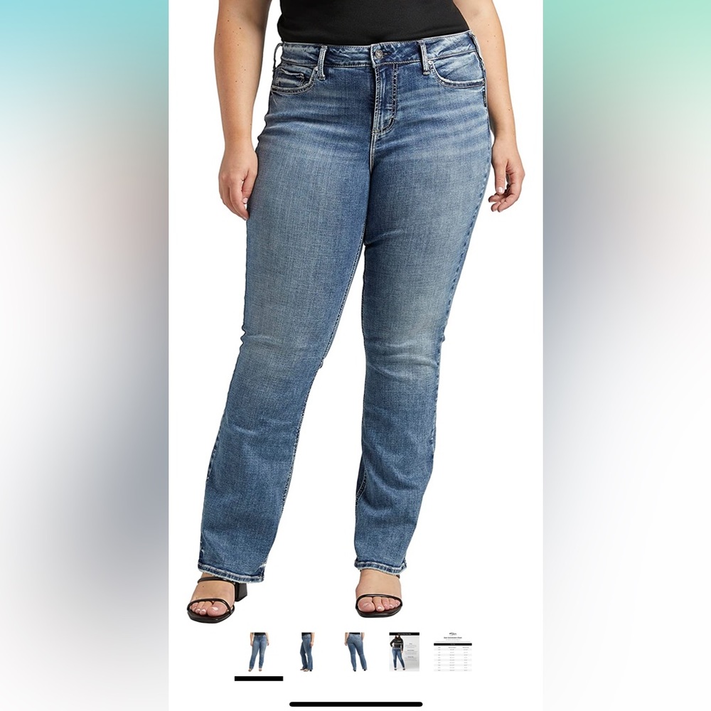 Silver Mid Rise Bootcut Jeans